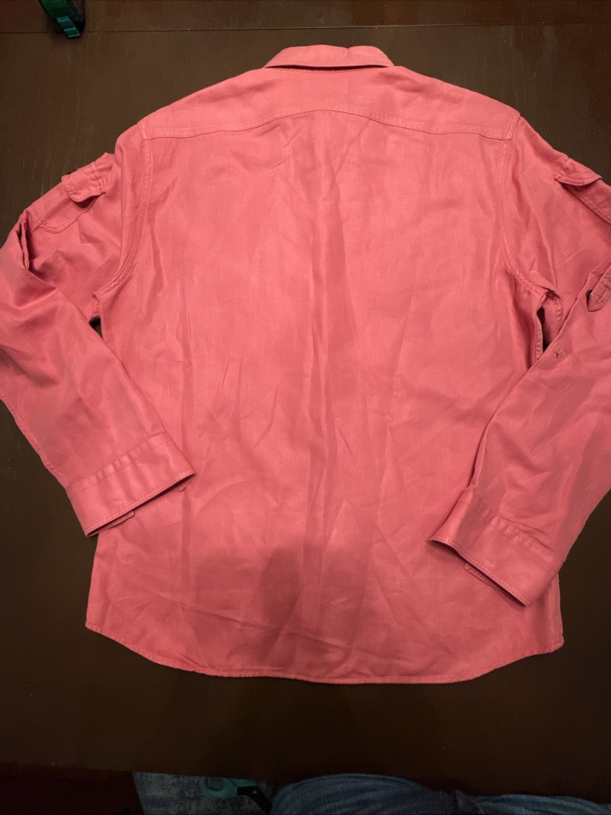 Banana Republic Utility Shirt Mens Medium Reissue Bombay Soft-Wash Salmon