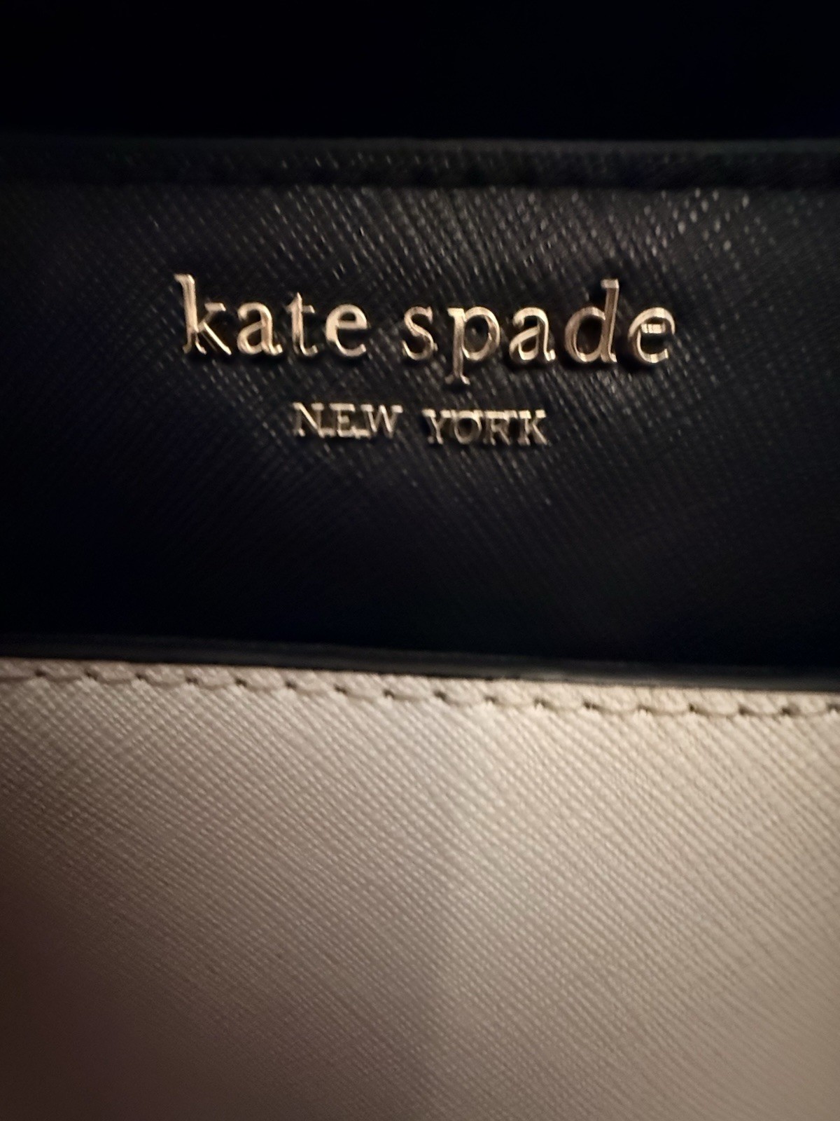 Authentic Kate Spade New York Black/White Colorblock Satchel Top Handle