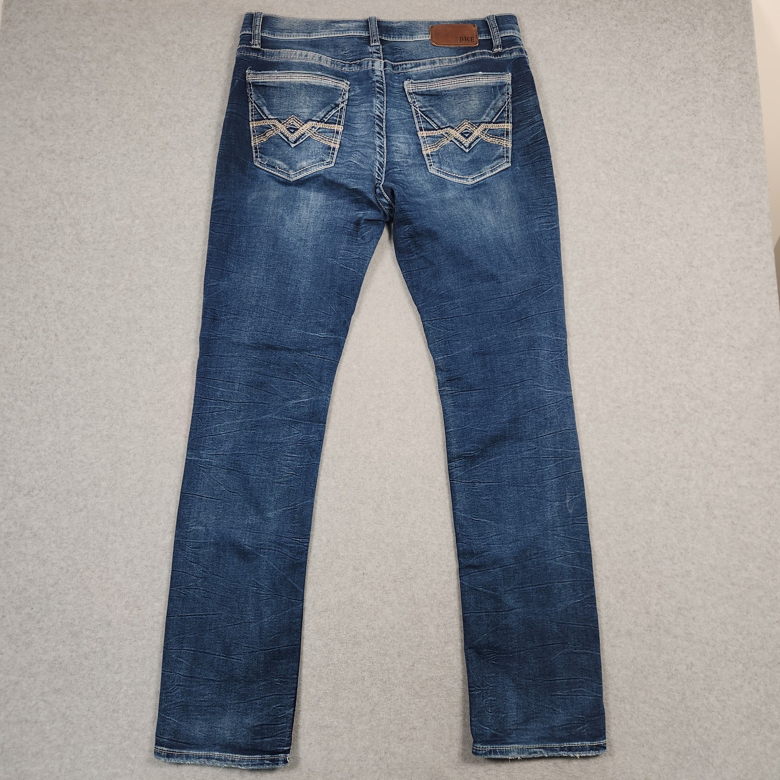 BKE Jake Jeans Mens 34×32 Blue Straight Leg Stretch Denim Medium Wash Casual