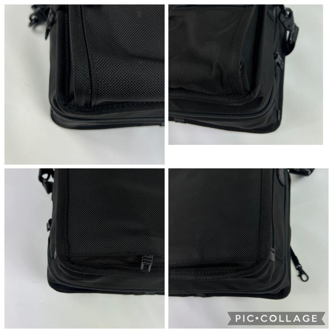 TUMI 2 Way Expandable Nylon Leather Business Bag Briefcase Black 26141DH Auth