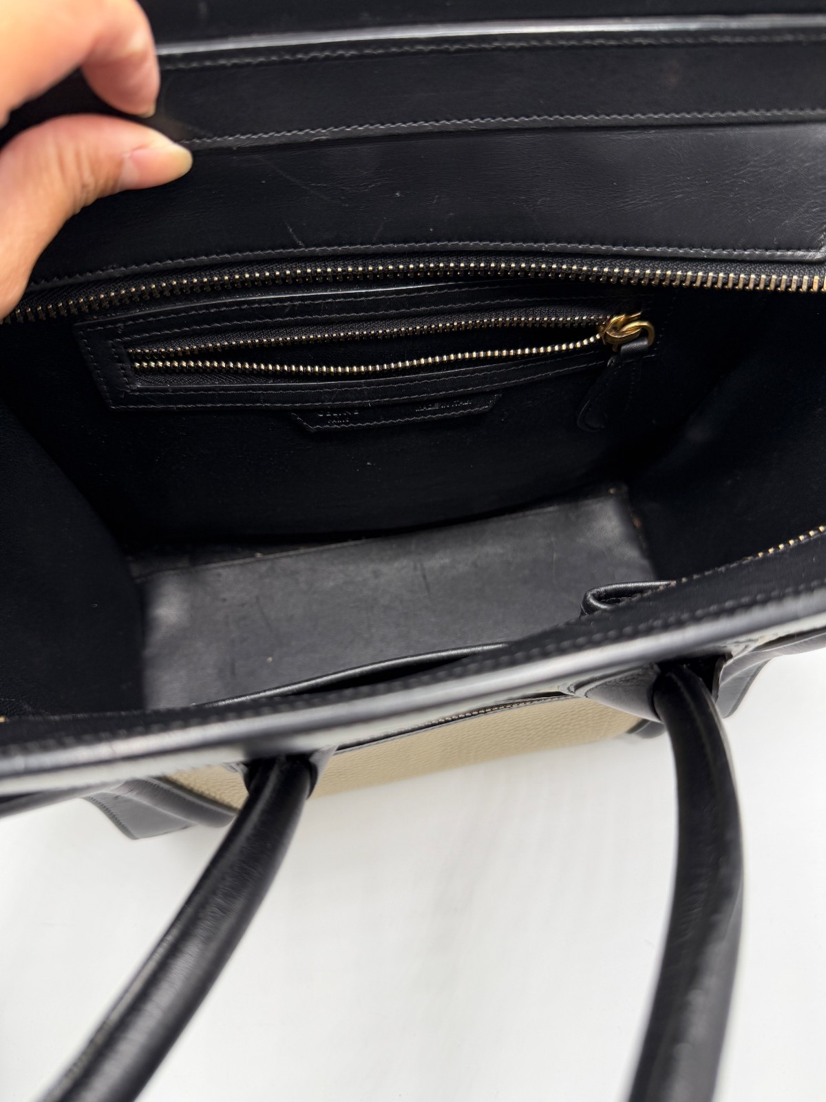 Celine Paris Phantom Luggage Tote Black Beige Khaki GHW AUTH Certificate