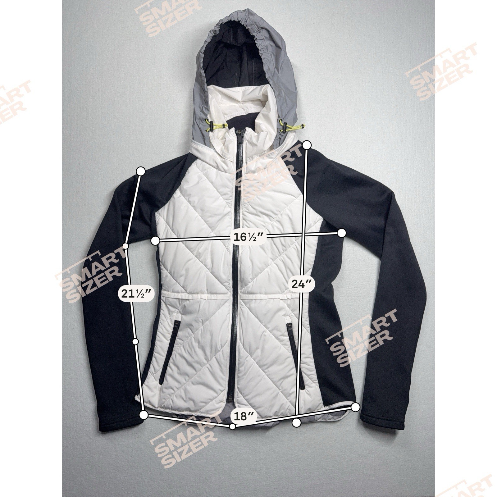 Athleta Hooded Insulated Jacket White Black Gray Women’s XS
