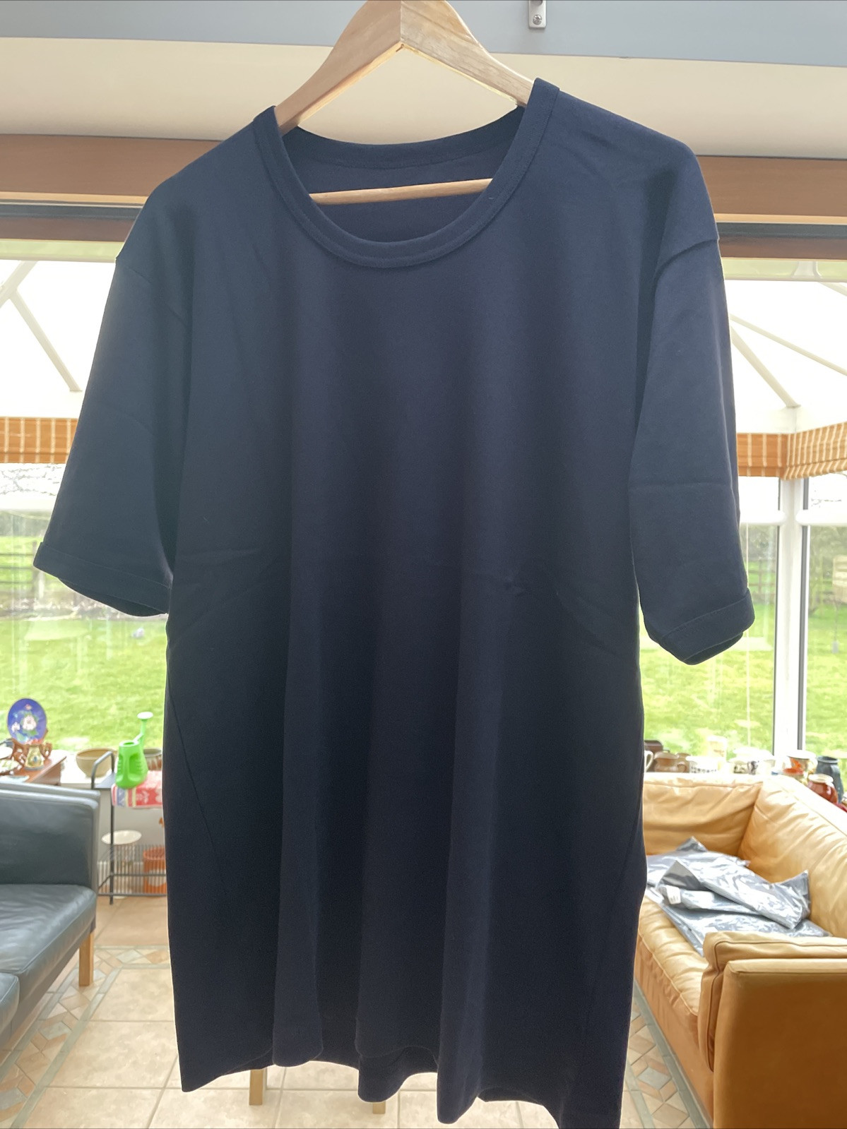 New British Army Surplus Issue Vest PT Dark Blue Cotton T-Shirt Base Layer 82cm
