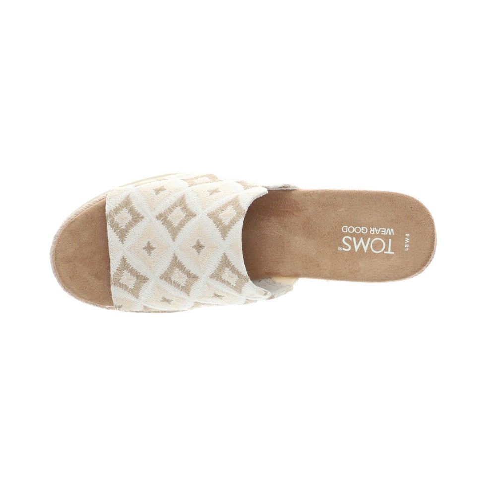 TOMS Margot Mule Espadrille Wedge Womens Beige Casual Sandals 10021062
