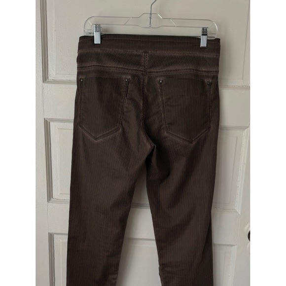 Alembika Iconic Stretch Pants Stripe Print Straight Leg Pull On Pockets Boho