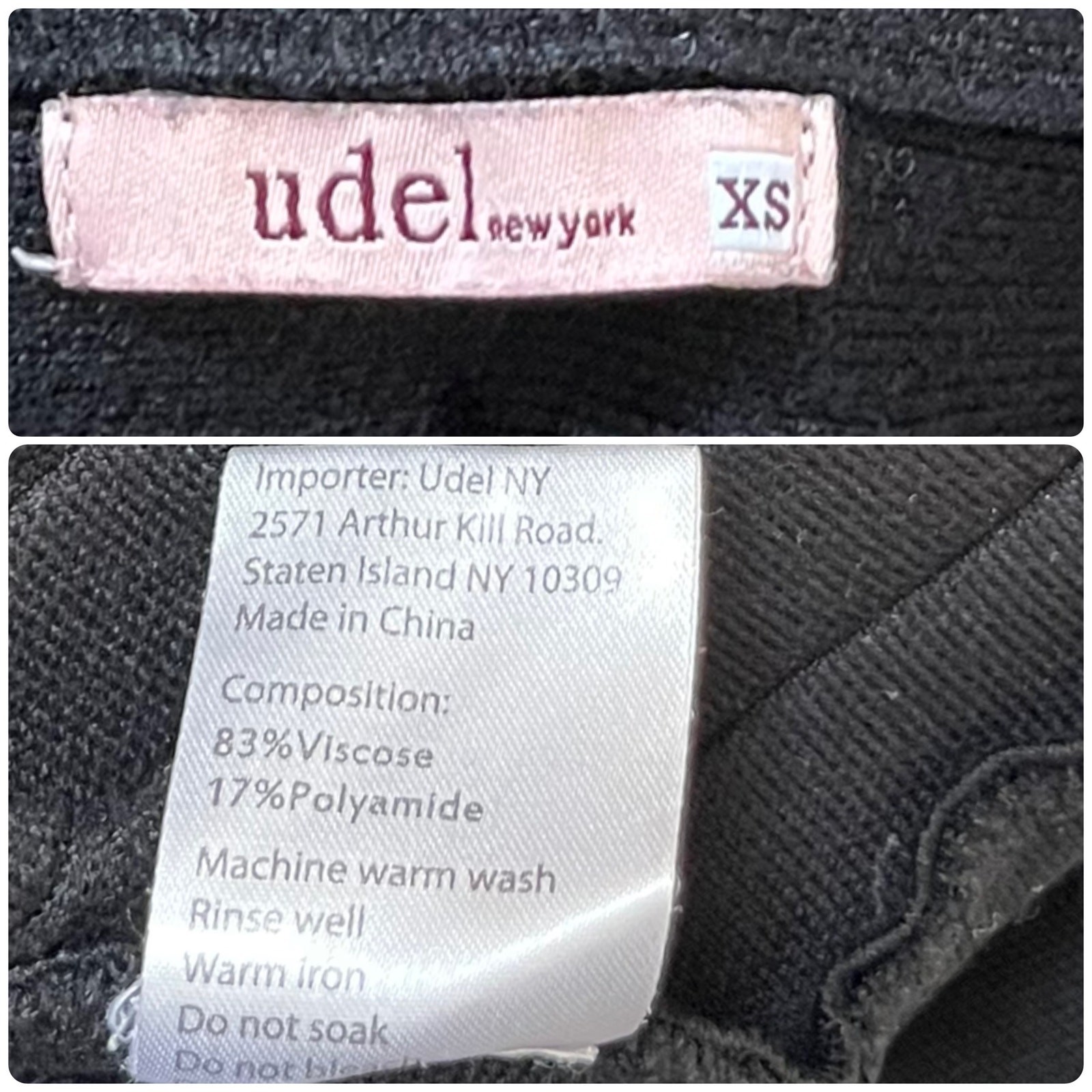 Udel New York Black Knit Elastic Waistband Pleated A Line Skirt Size XS
