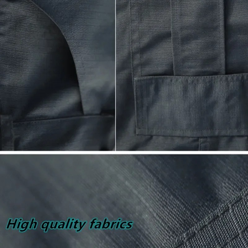 Waterproof, wear-resistant polyester cargo pants — zipper fly, midweight, travel