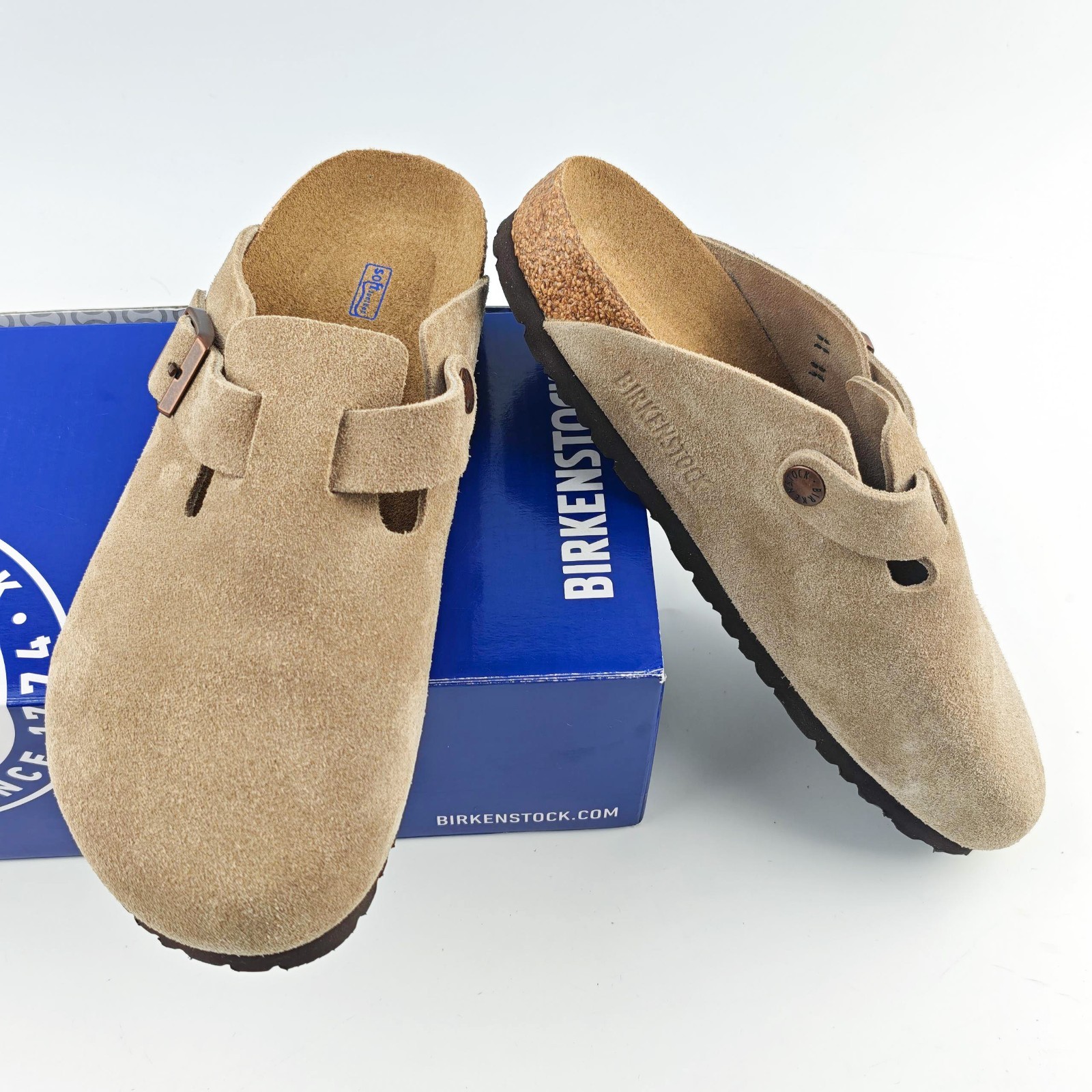 Birkenstock Boston Suede Clog Taupe Narrow/Wide Women’s and Men’s Shoes