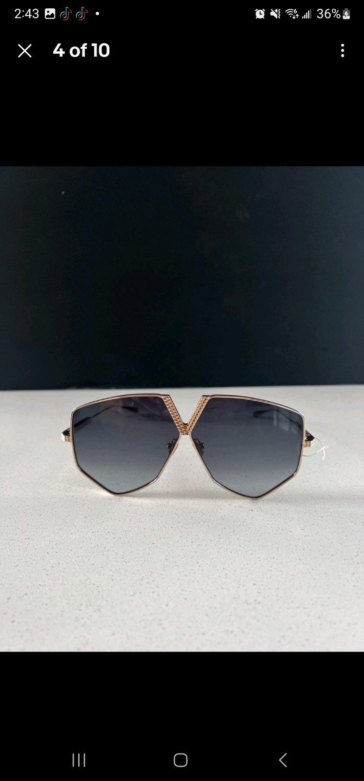 VALENTINO V HEXAGON INSPIRED VLS115 Gold Titanium Gray 115A Rock Stud Sunglasses