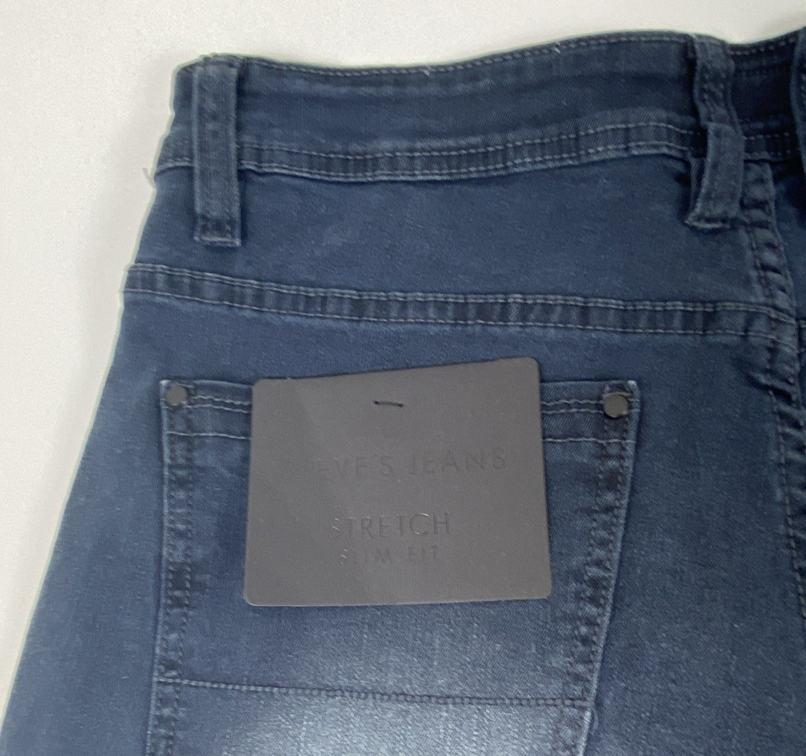 Steve’s Jean Men’s Slim Fit Dark Wash Blue Denim Stretch Mid Rise 5-Pocket 32*32