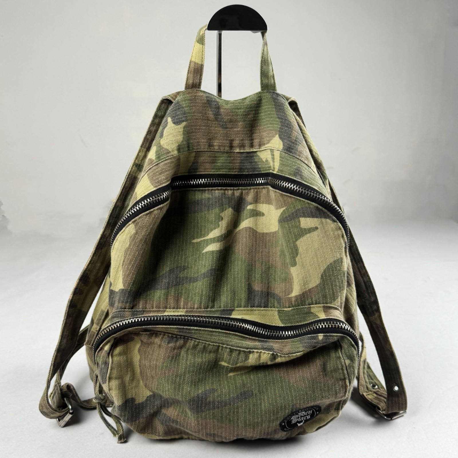 Vintage Seven Stars Camo Backpack Military Army Canvas Rucksack Y2K Streetwear
