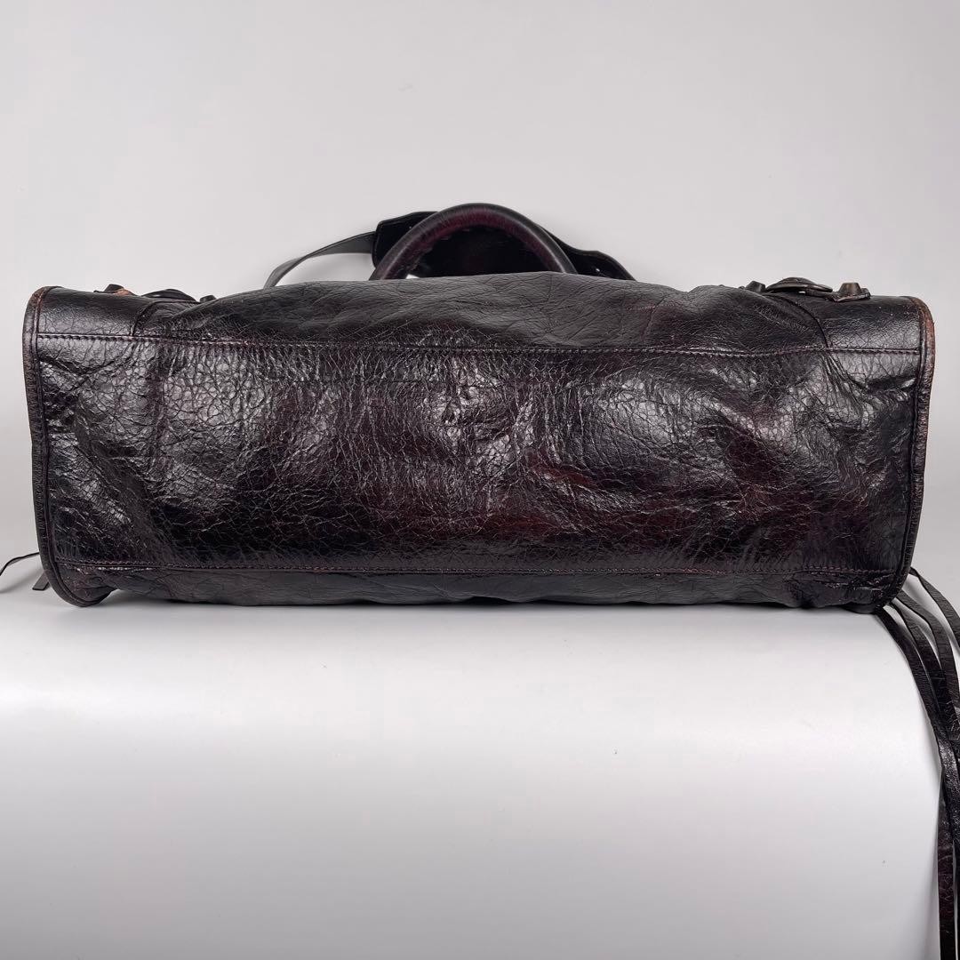 Balenciaga 2Way Leather Handbag Shoulder Bag Brown size 14.2×9.8×5.5 inches