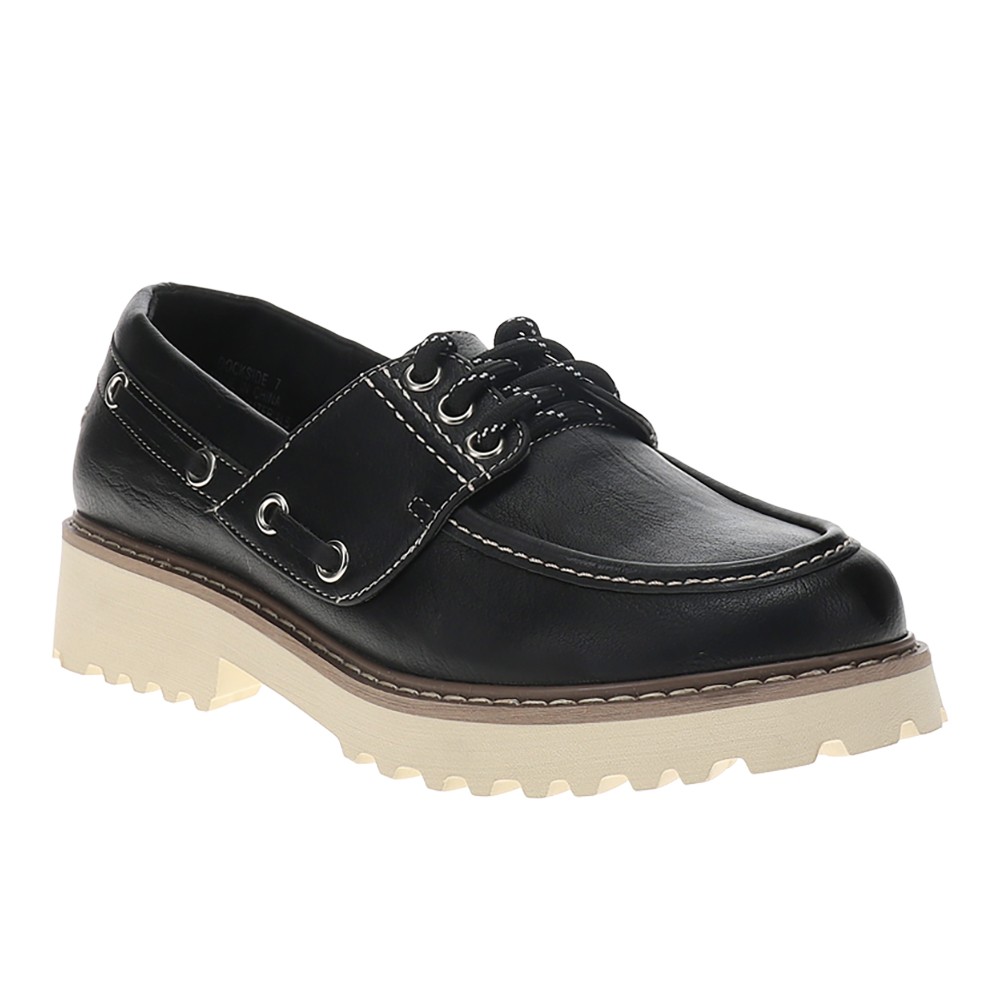 Corkys Dockside Lug Sole Womens Black Flats Casual 10-0196-BLCK