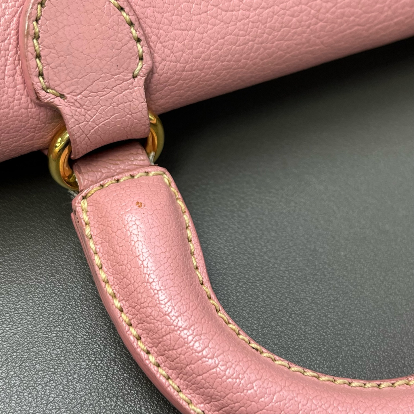 Authentic Miu Miu Top Handle Messenger Bag Pebbled Leather Messenger Bag Pink