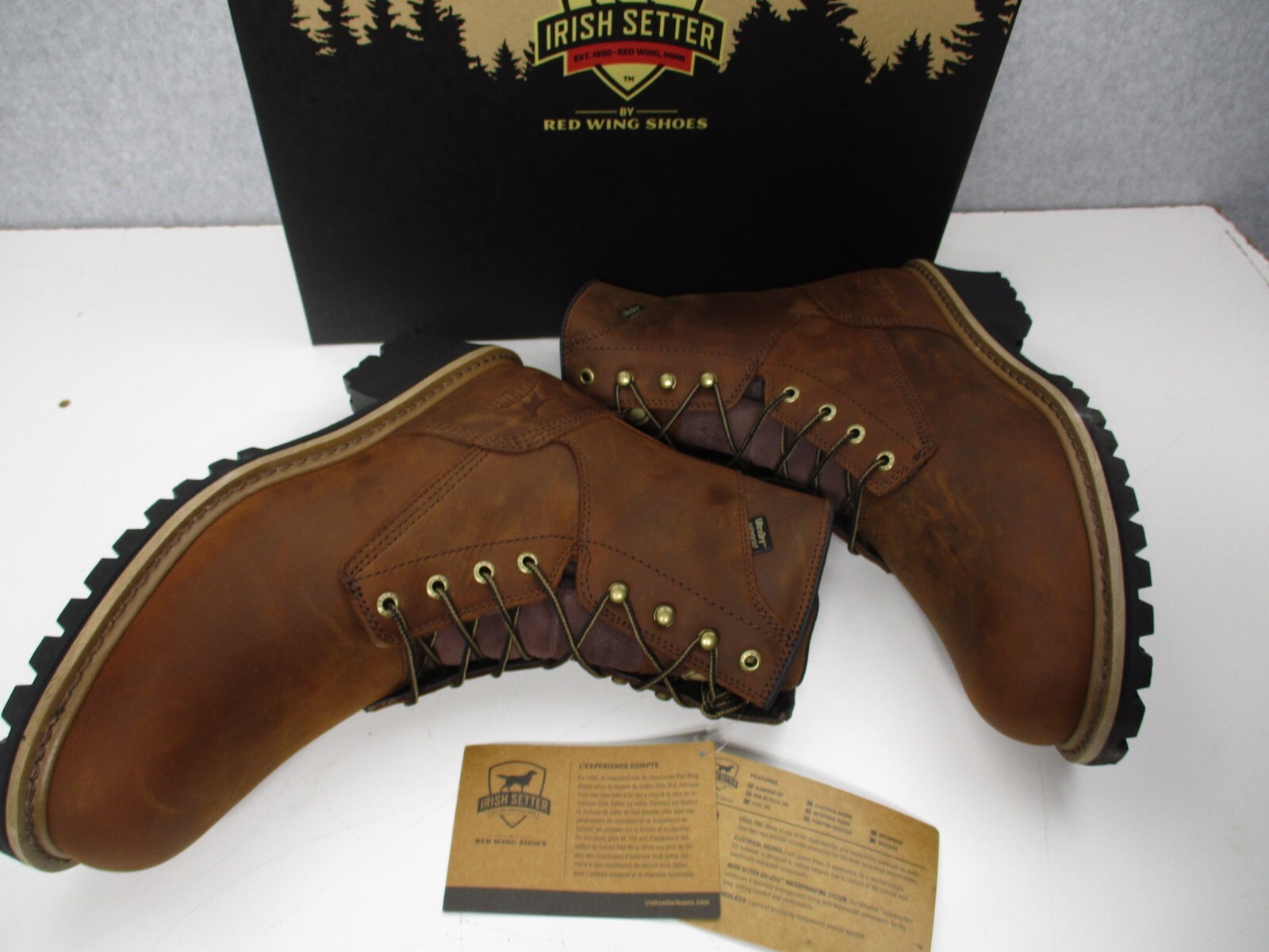 Red Wing Irish Setter Mens Sz 10 M Mesabi Logger Brown Insulated Steel Toe Boots