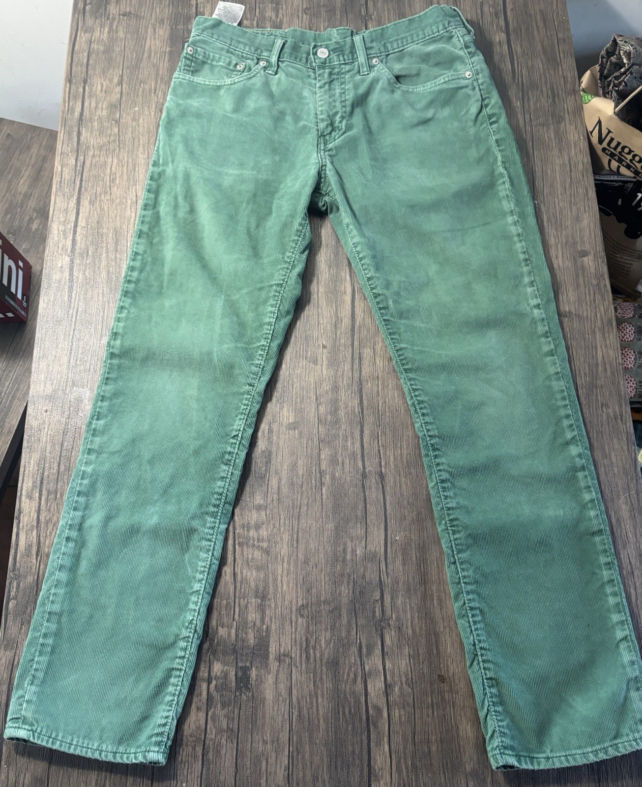 Levi’s Men’s 511 Green Corduroy Straight Fit Pants, Size 32 30