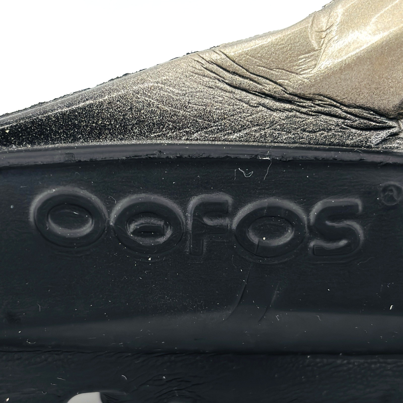 Womens 9 40 OOFOS OOlala Black Latte Thong Sandals Flip Flops Recovery Comfort
