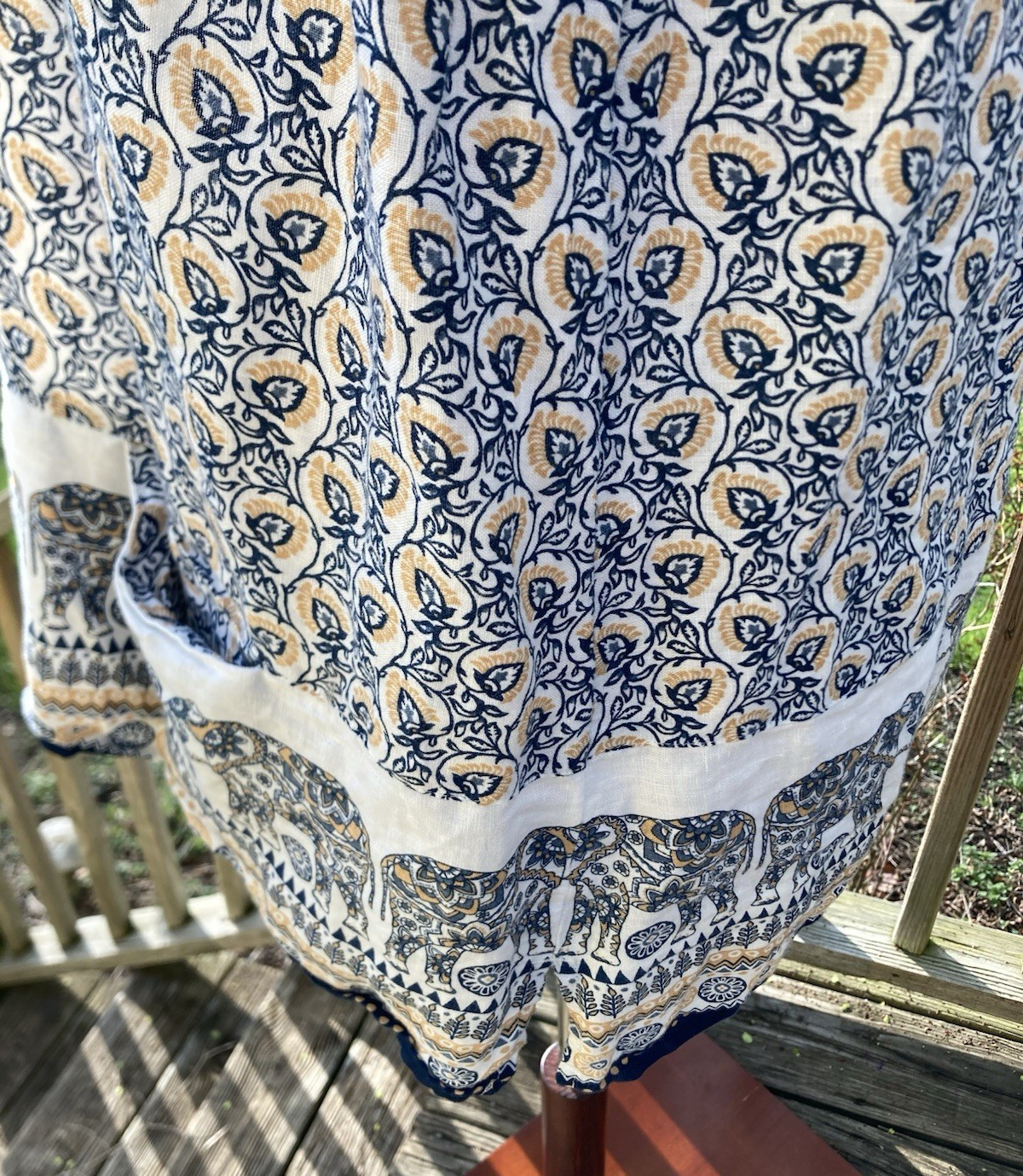 J. Jill Love Linen Elephant Print Sleeveless V-Neck Tunic Top XL PETITE