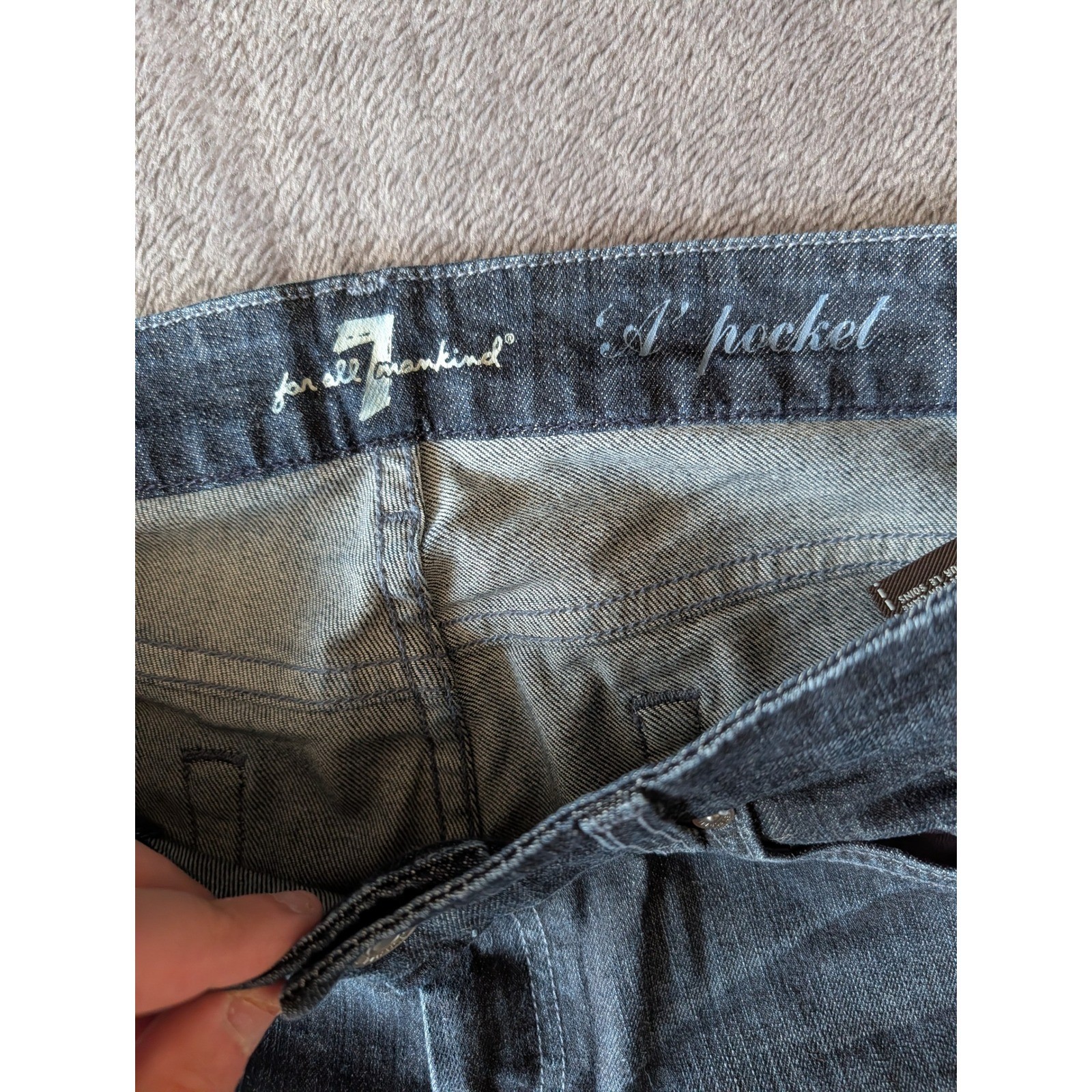 7 For All Mankind Mens A Pocket Bootcut Jeans Dark Charcoal Grey Size 30