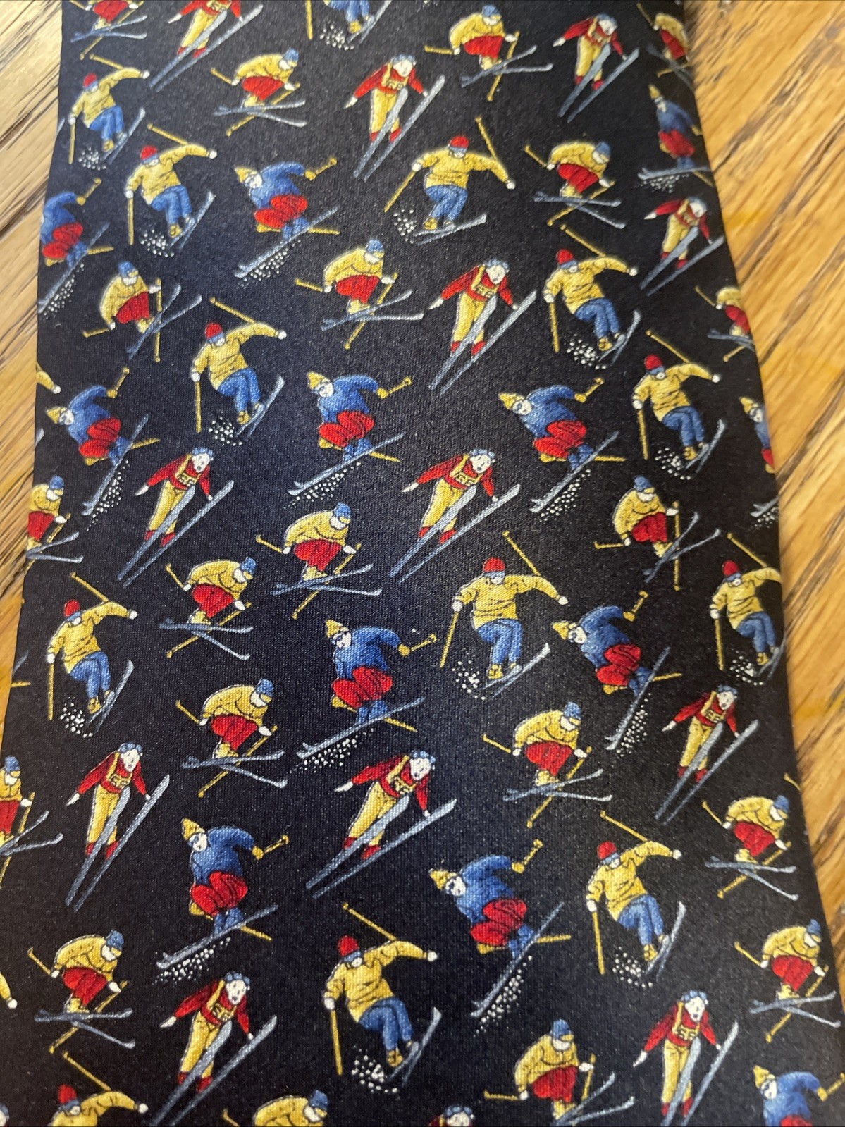 Vintage EUC Museum Artifacts Tiny Ski Jumpers Silk Tie Necktie USA Hand Made