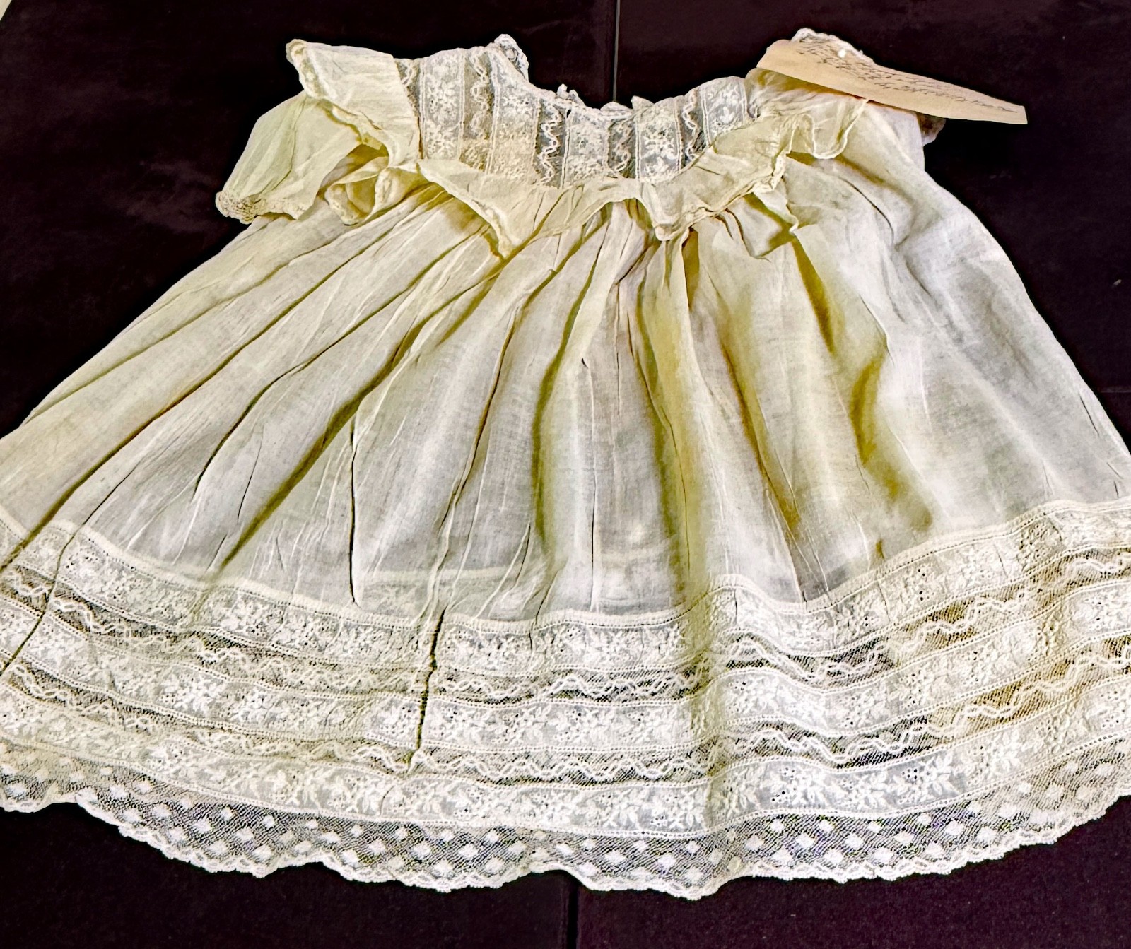 Antique 1925 Handmade Sunday Outfit for a Small Girl-Dress, Bonnet, Socks ZZ758