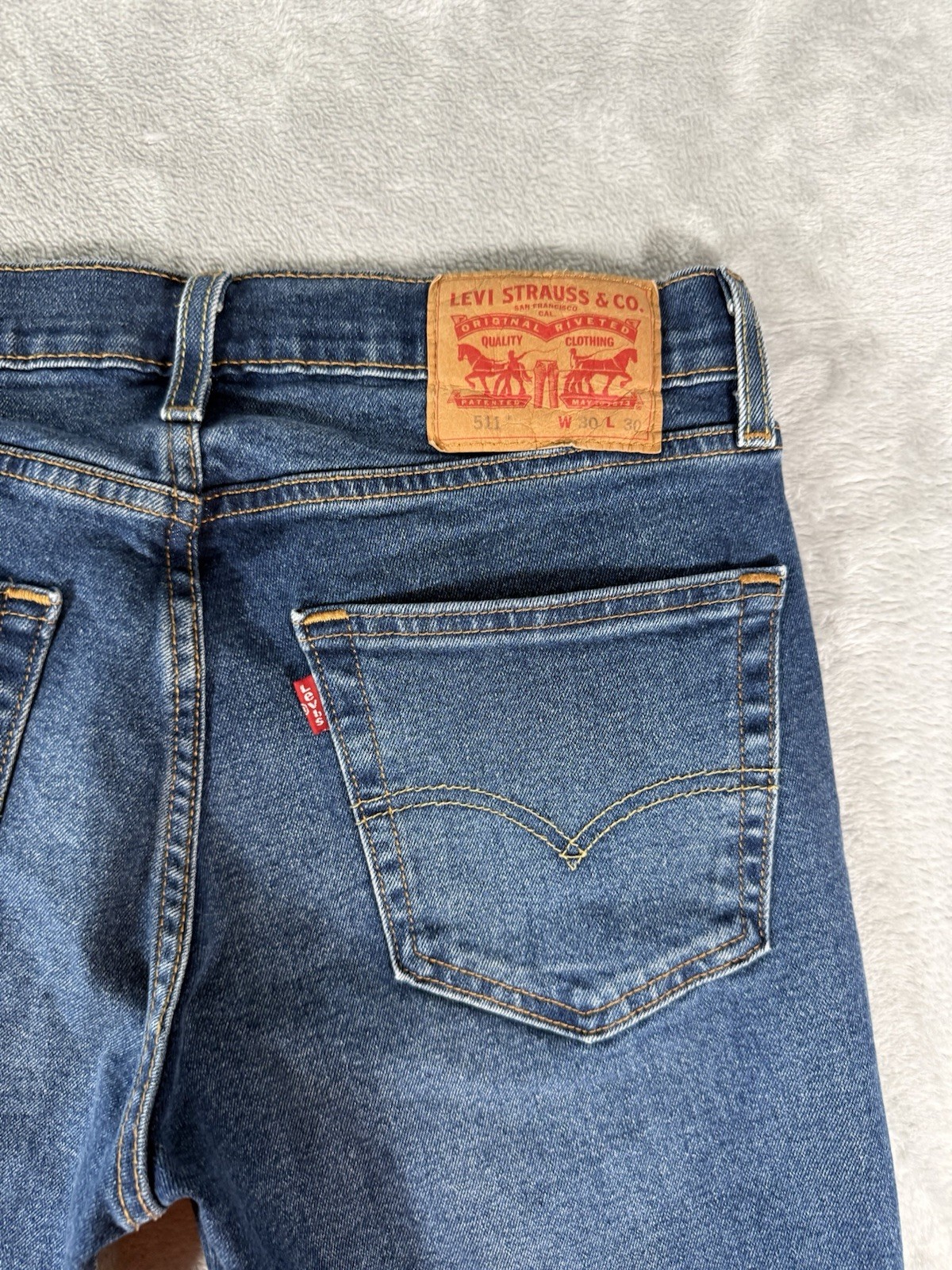 Levis 511 Jeans Mens 30×30 Blue Denim Slim All Seasons Tech