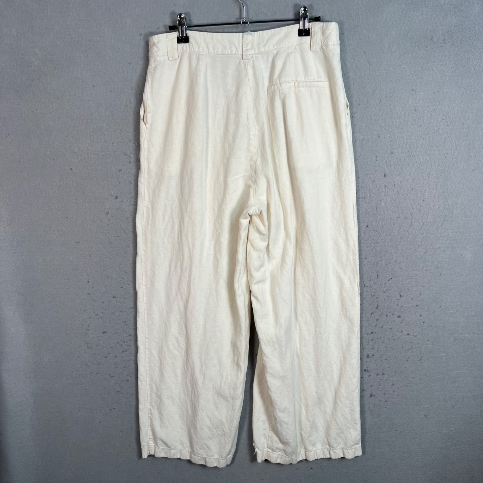 Lioness Womens Size Small Off-White High-Waisted Pleated Trousers Pants