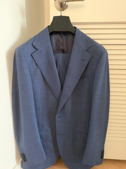 SuitSupply Havana Fit 42R Mid Blue Wool Suit – Preowned, Excellent – Final Sale