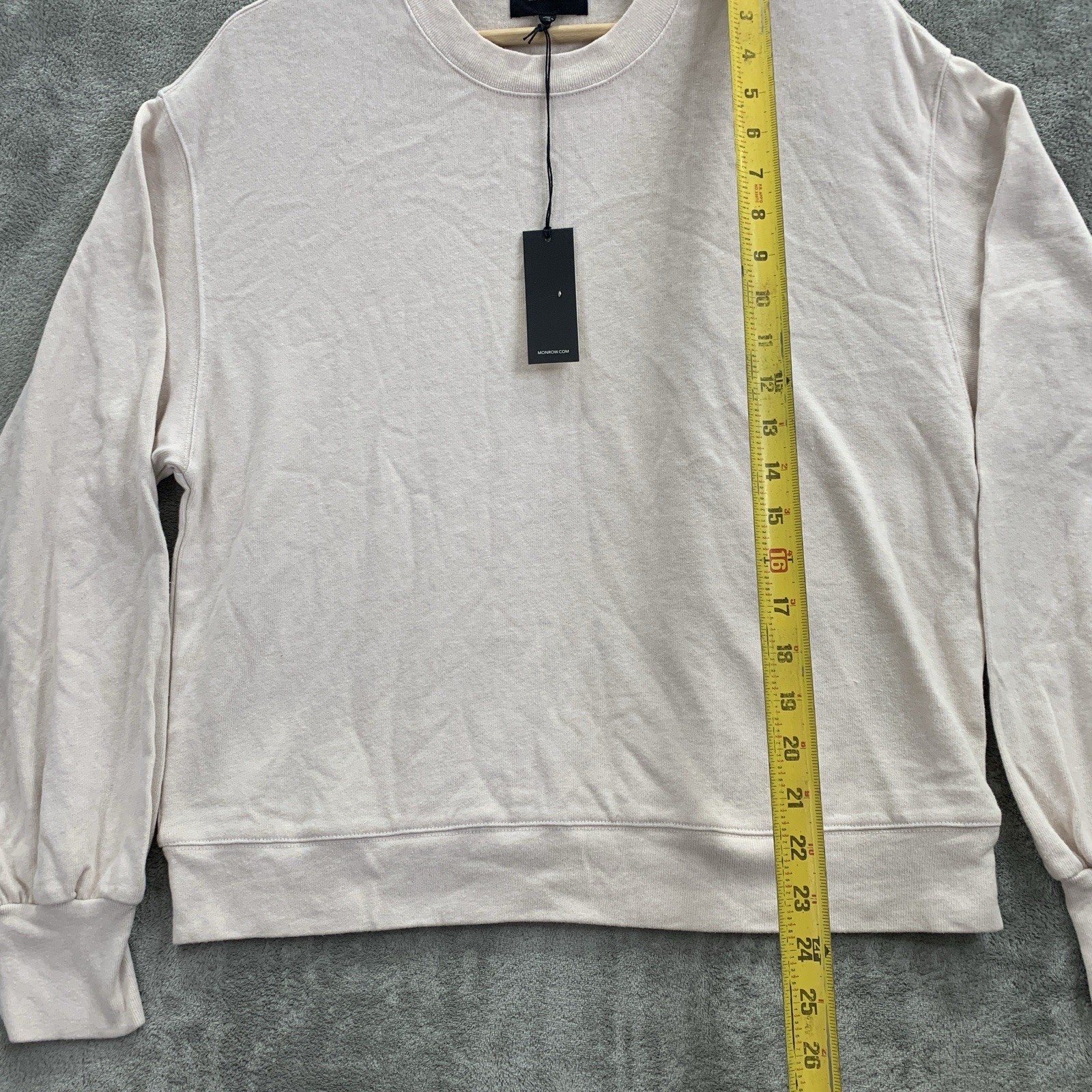 MONROW Sweater Womens M Cozy Comfy Sweatshirt Bone Crewneck Pullover Long Sleeve