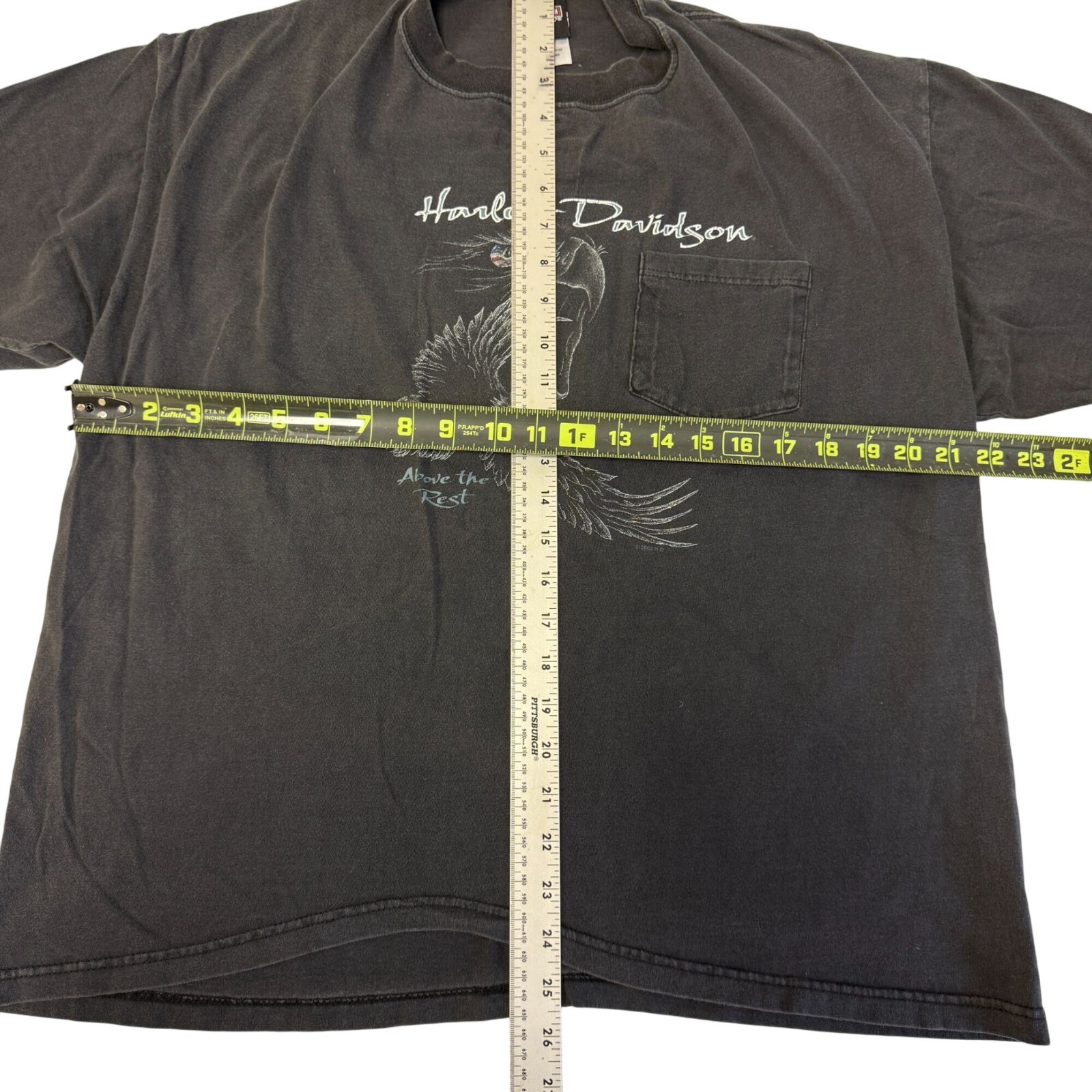 Vtg Harley Davidson Motorcycle SOARING EAGLE Above the Rest BIKER Pocket T Shirt