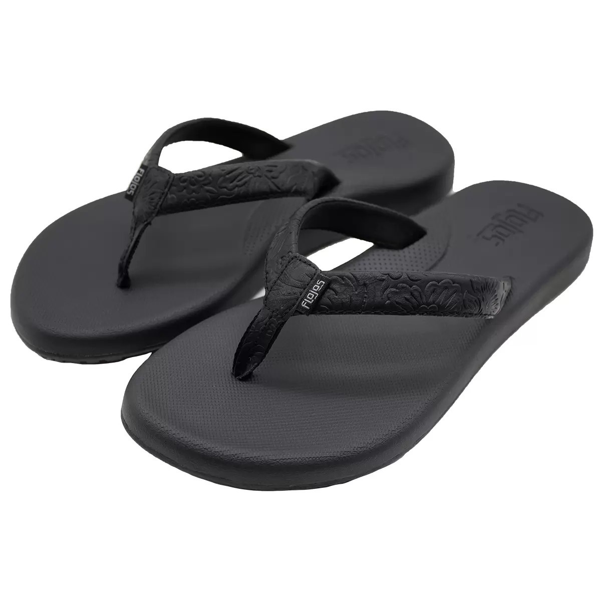 Women’s FloJos Rosita Artisan Memory F Flip Flop Sandals, Sizes Choice Black/Tan