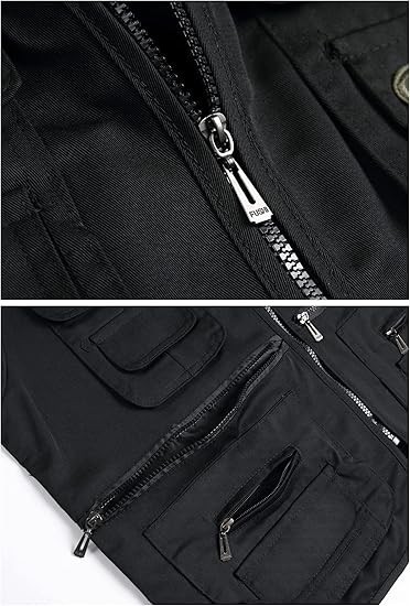 Mens Cargo Multi Pocket Utility Vest Fishing Hiking Camping Gilet Waistcoat Tops