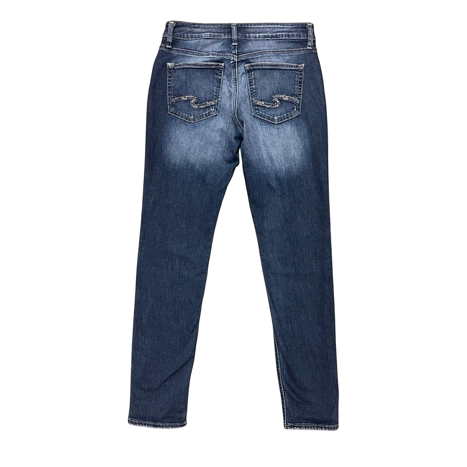 Silver Jeans Co. Women’s Mid Rise Skinny Dark Wash Denim Boyfriend Jeans Size 28