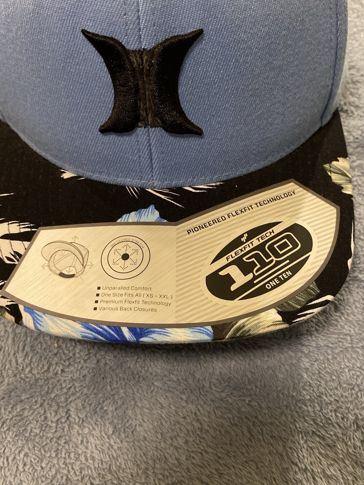 110 One Ten Flex Fit Cap Blue Tropical NWT