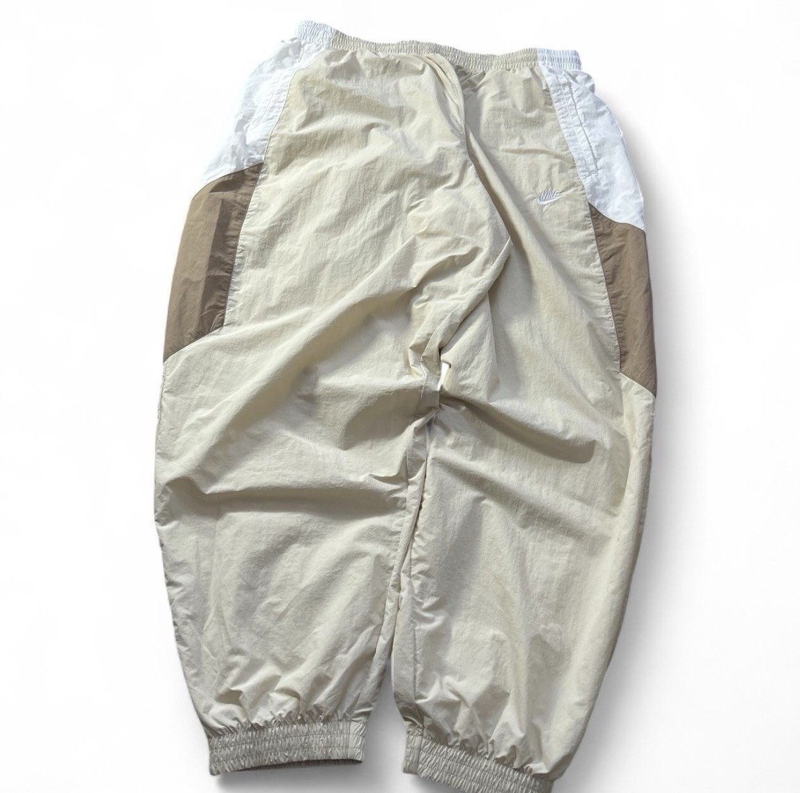 Nike Men’s Oversized Colorblock Jogger Pants Beige/White/Brown Size L