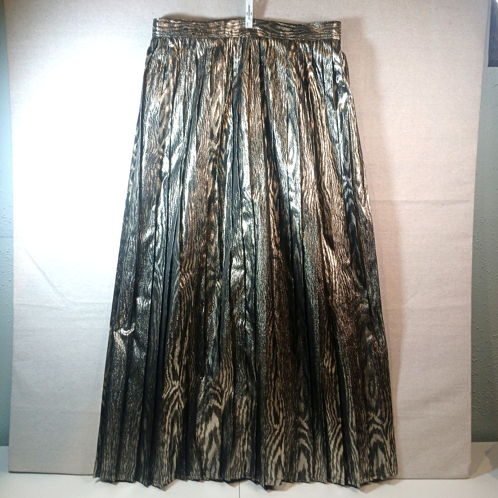 Christian Aujard vintage gold metallic long skirt 28 inch waist small glamcore