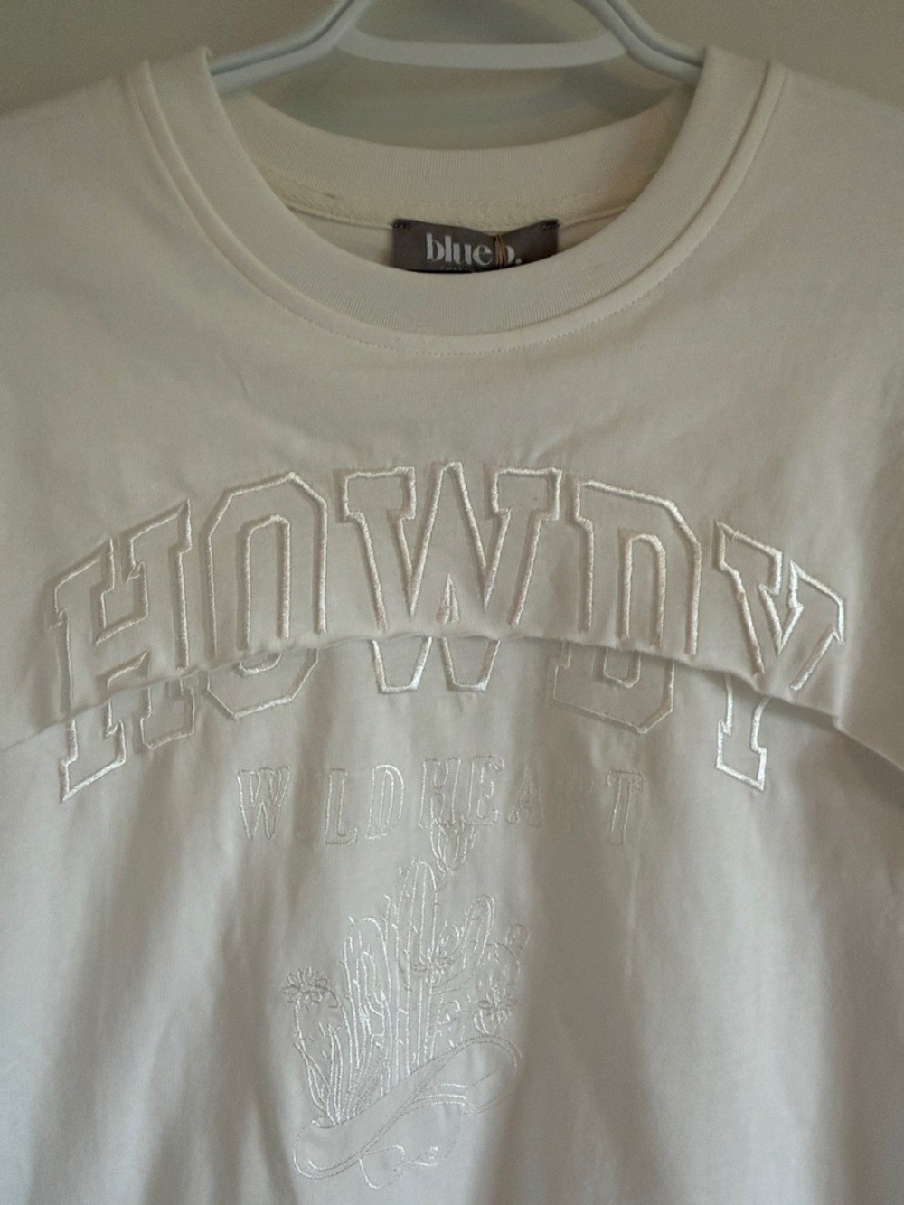 NWT Blue b. Howdy WildHeart Embroidered Western Tee Neutral Cowgirl Boho