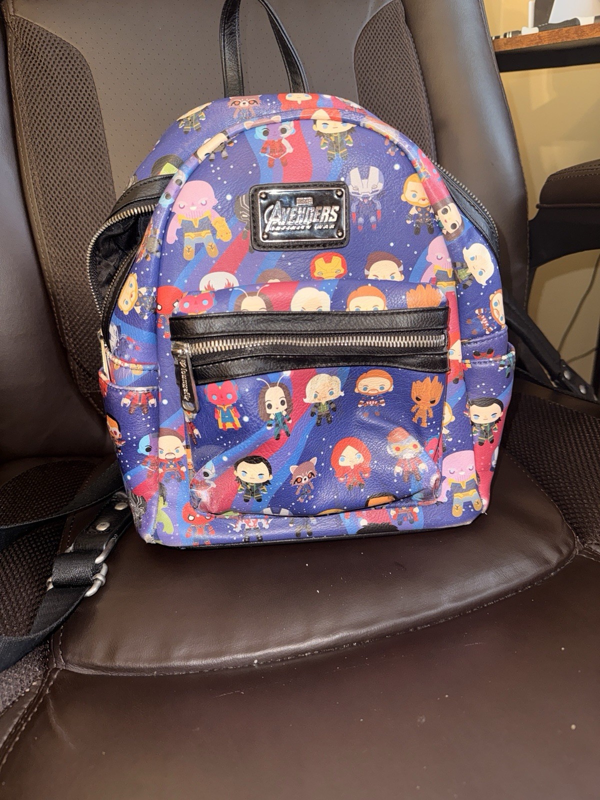 Marvel Avengers Infinity War Mini Backpack & Zip-Around Wallet, Blue Comic Print