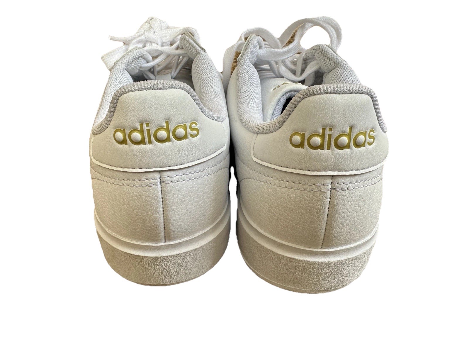 Adidas Cloudfoam Comfort Women’s White Sneakers Shoes Size 8 EU 40 Gold Logo