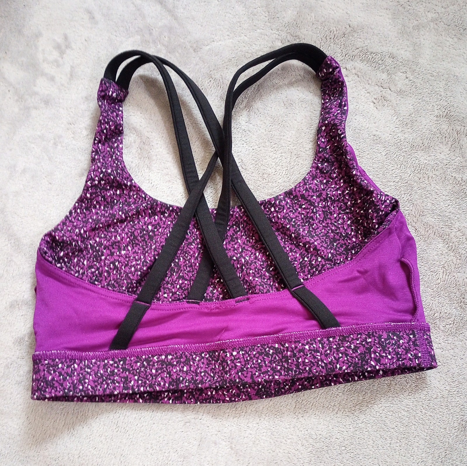 Lululemon Athletic Energy Bra Flashback Static Print Fuschia Black 4