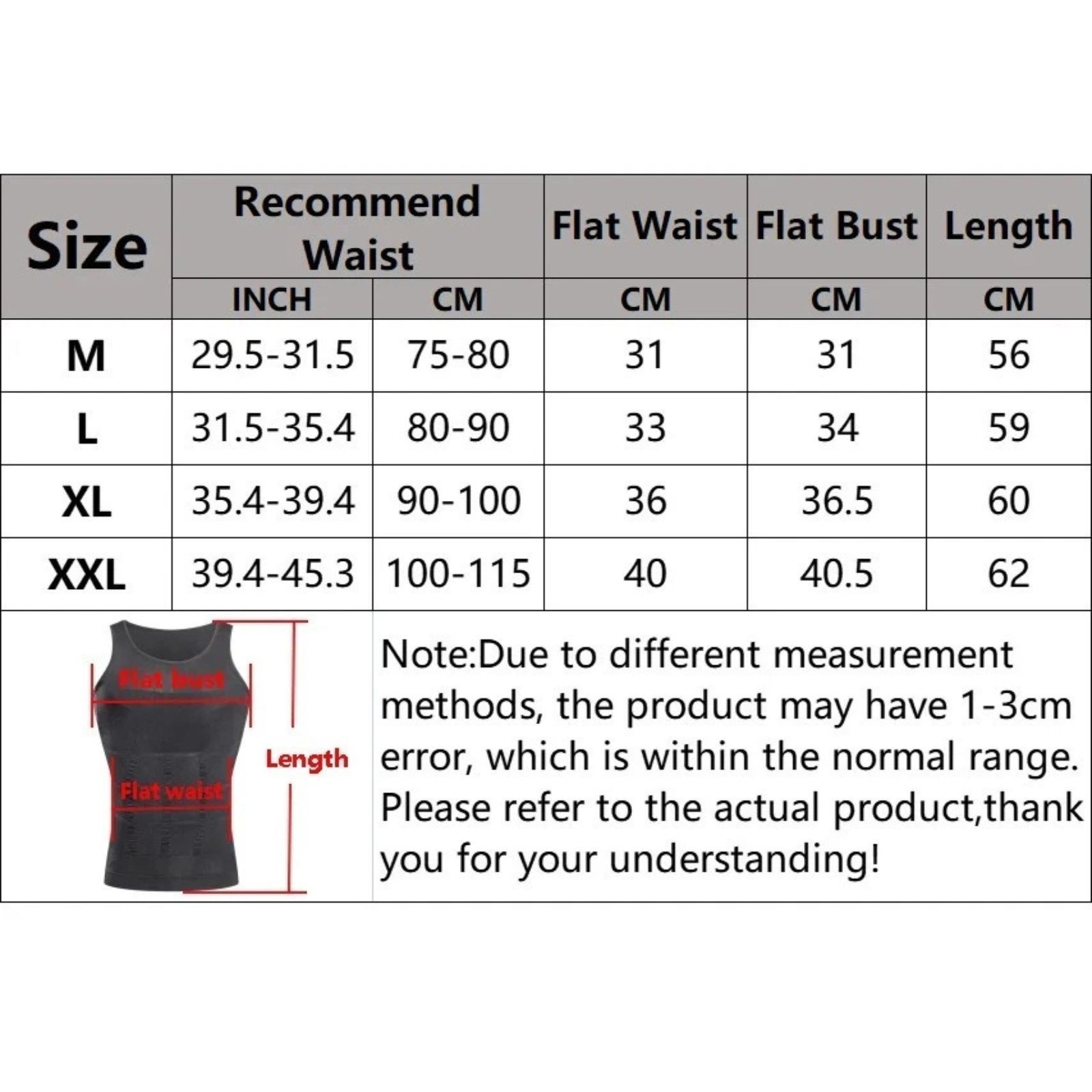 Men Body Shaper Slimming Tummy Vest Thermal Compression Shirt Tank Top Shapewear