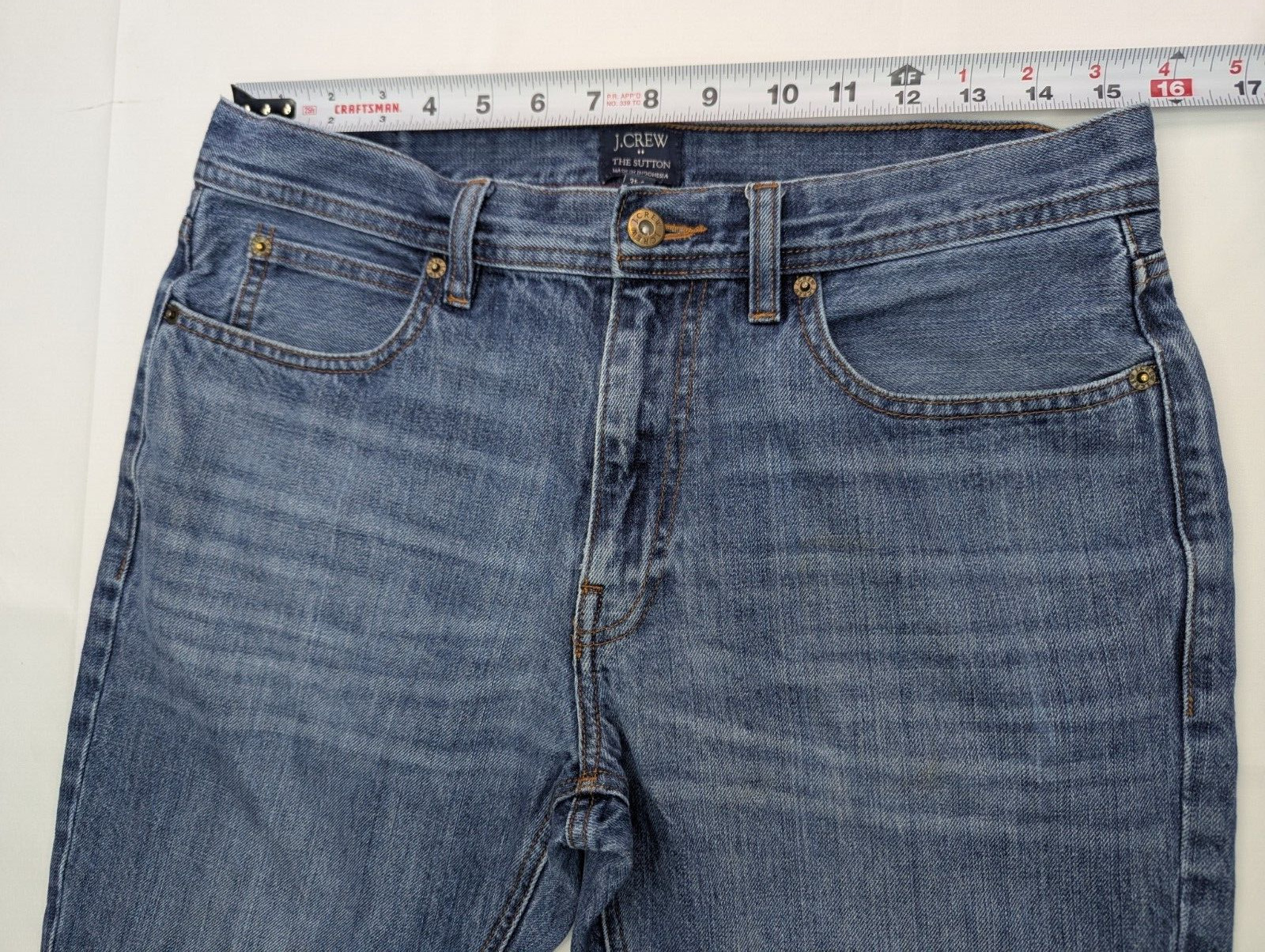 J Crew The Sutton Straight Leg Denim Blue Jeans, Men 31×30 (True 31×29) Cotton