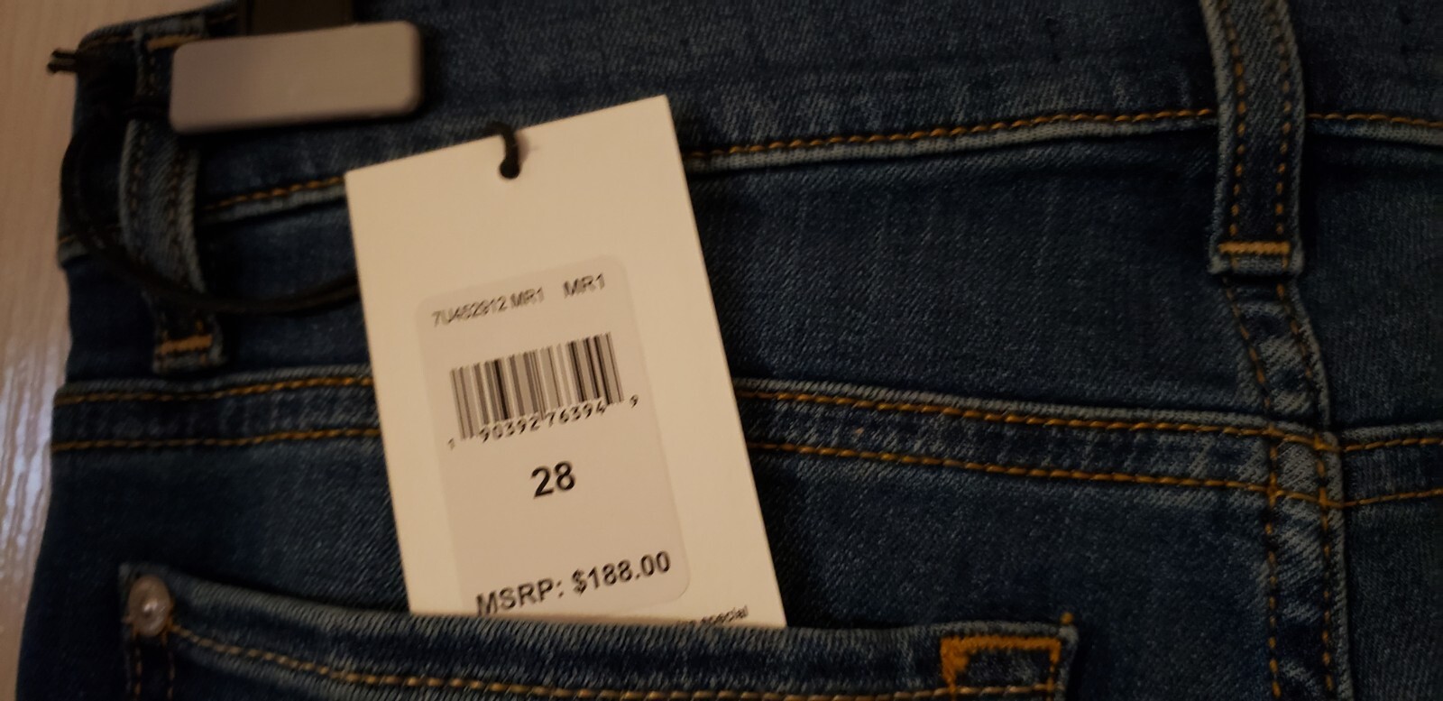 7 for all mankind Dojo Tailorless Flare Leg Trouser jeans Blue 28 NWT