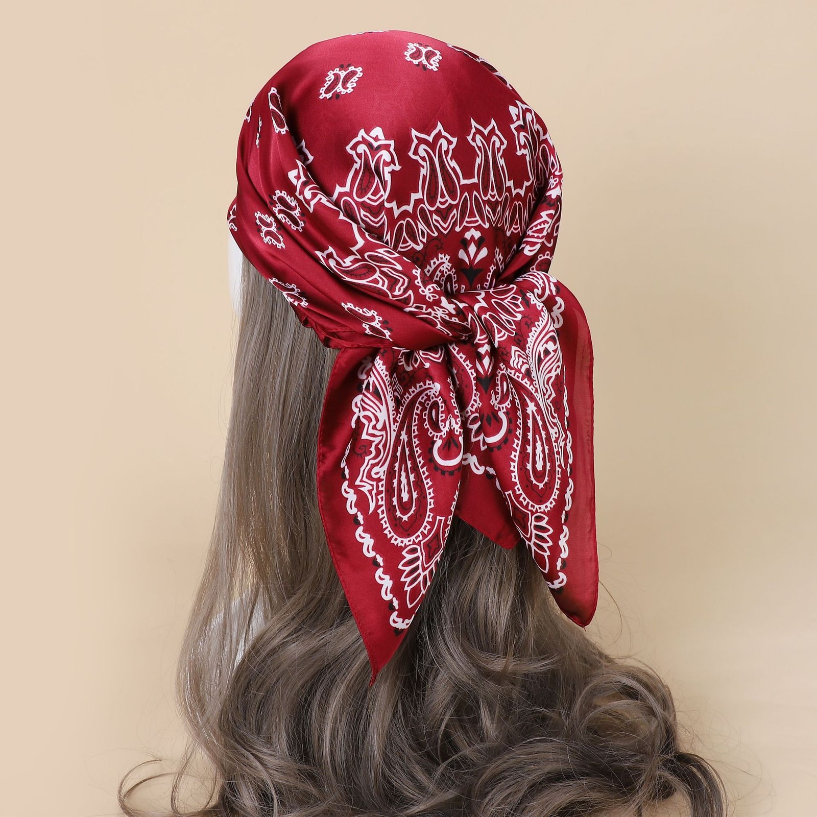 70x70cm High Quality Rayon Scarves Headscarves Hair Scarves Vintage Satin Print