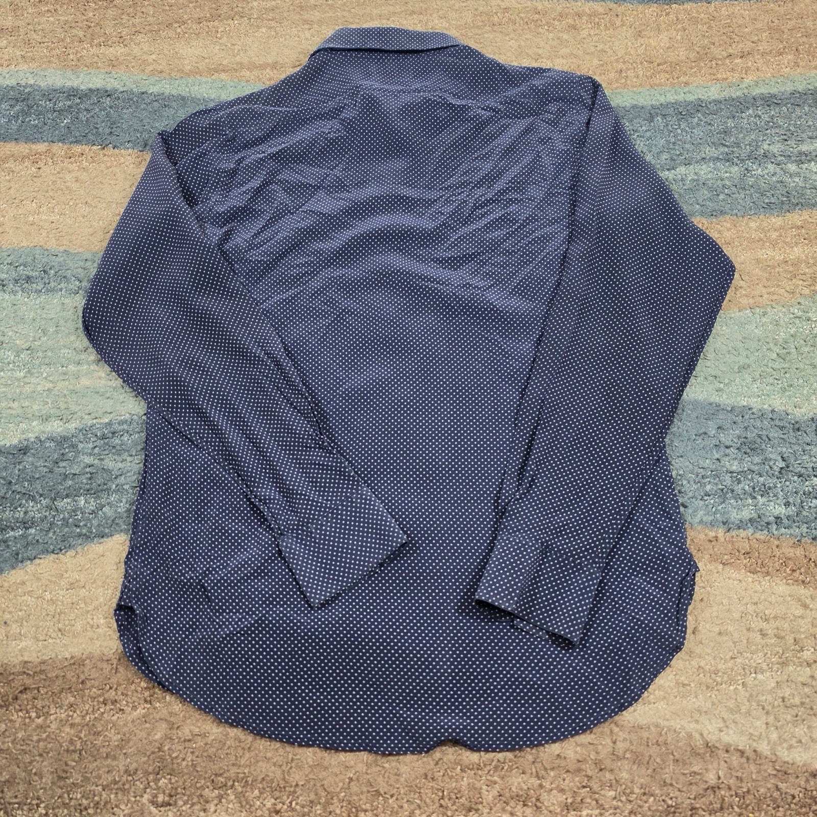 Saint Laurent Paris 100% Silk Polka Dot Dress Shirt Mens 39 15.5