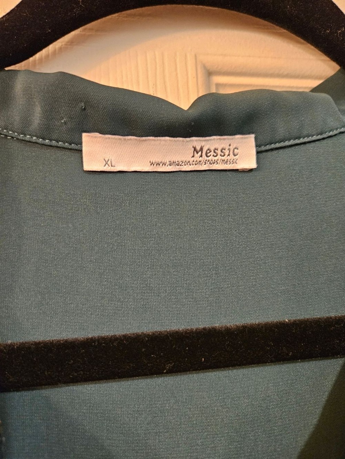 Amazon Essentials Teal Button-Front Ruffle-Sleeve Blouse Size XL