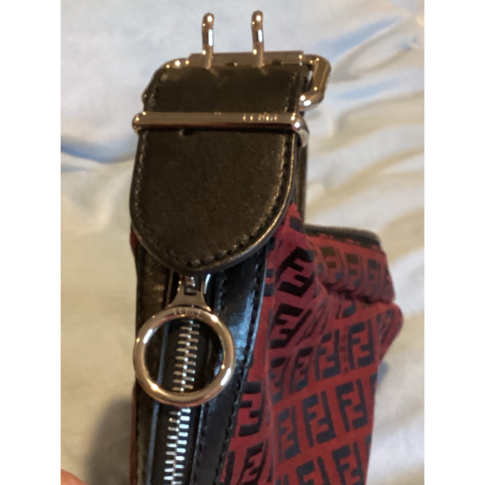 FENDI Zucchino Oyster Canvas Shoulder Bag