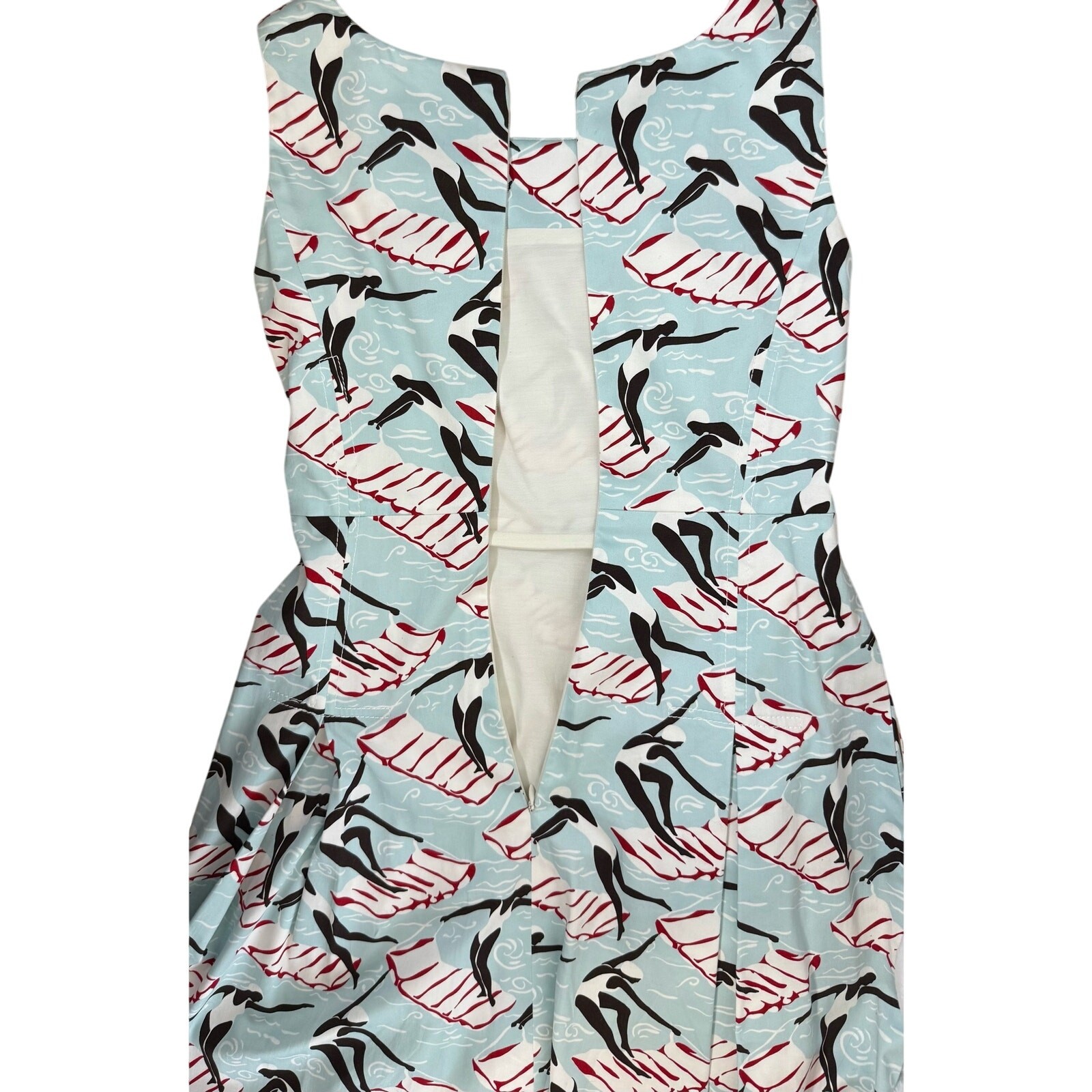 2014 Carolina Herrera Art Deco Archive Print Cotton A-Line Dress Sz 4