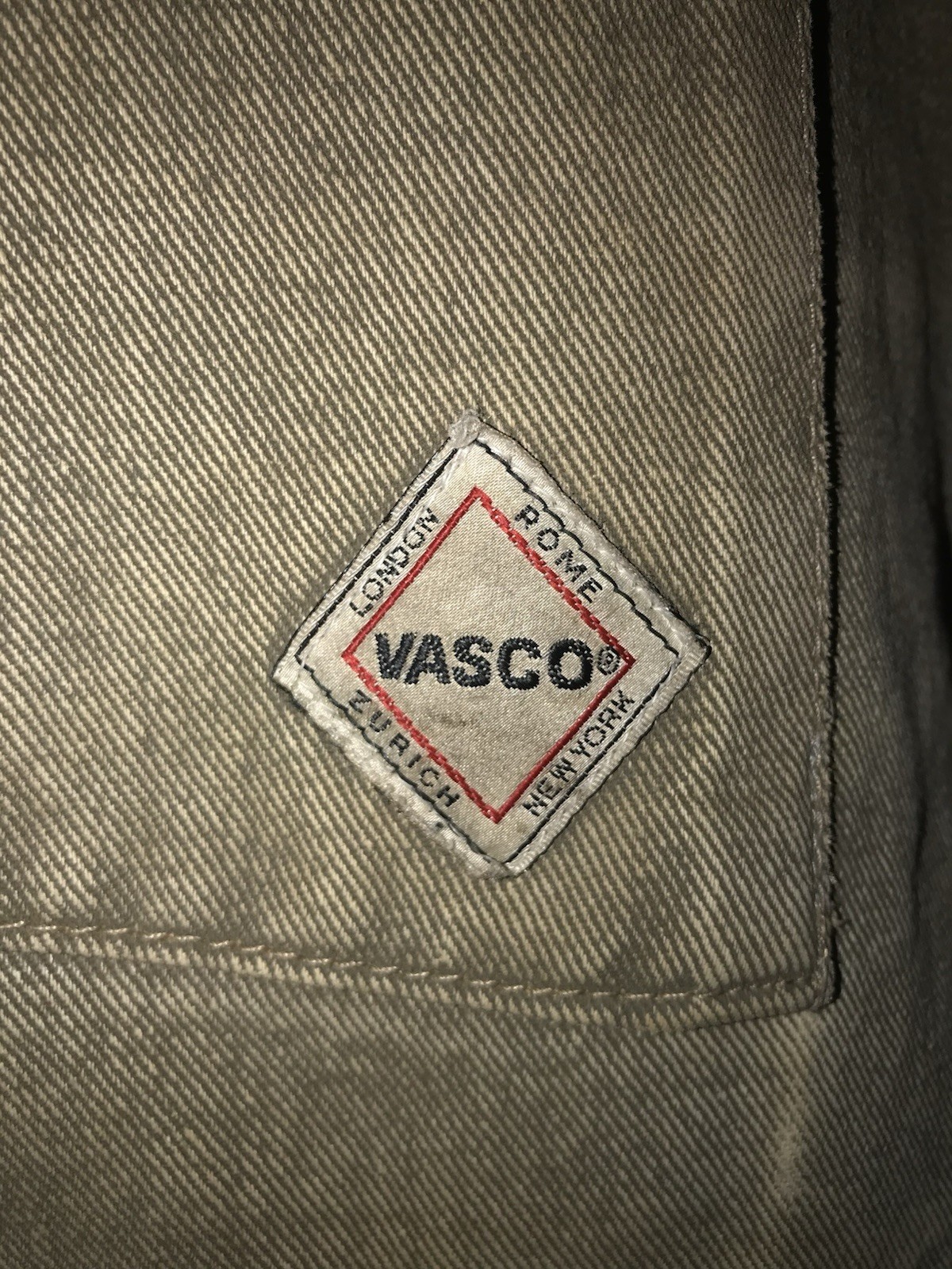 Vintage 70s Vasco Beige Cargo Denim Mechanic Pants Men’s 38×30 Talon Zipper USA