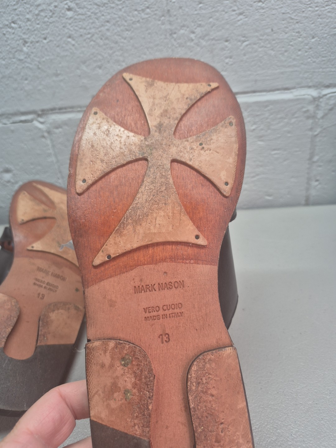Vintage Mark Nason Slide Black Sandals Rock Never Dies Size 13 Made In Italy EUC
